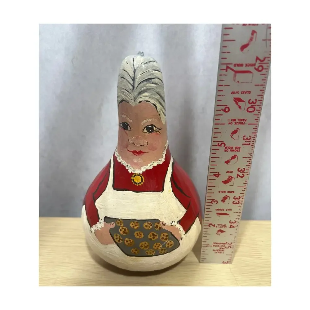 Vintage 1998 Mr Santa & Mrs Clause Hand Painted Gourd - Picture 7 of 7